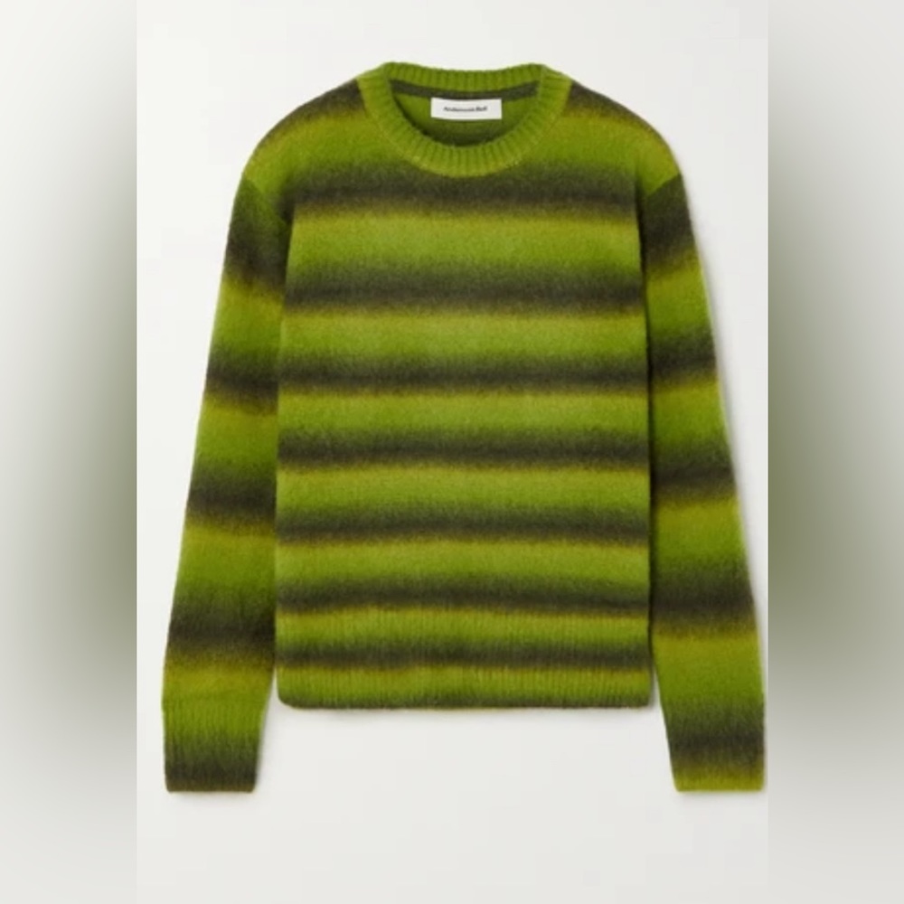 Andersson Bell Green Striped brushed alpaca sweater in XS